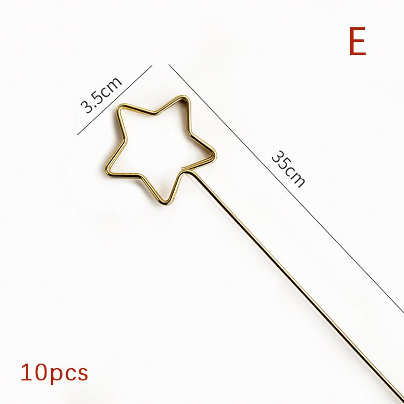 10/20pcs Art Card Holder Metal Postcard Clip Flower Shop Special Card Gold-plated Flower For Party Decoration