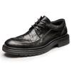 Scarpe in Pelle da Uomo Scarpe Business Casual in Pelle Scarpe con Lacci Punta Tonda Scarpe alla Moda con Fondo Alto Scarpe Versatili Traspiranti in Pelle Morbida Scarpe di Tendenza