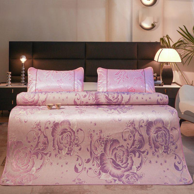 Ice Silk Cold Mat 3PCS Set Washable Foldable Soft Bedding Mat for Home Use in Summer Winter