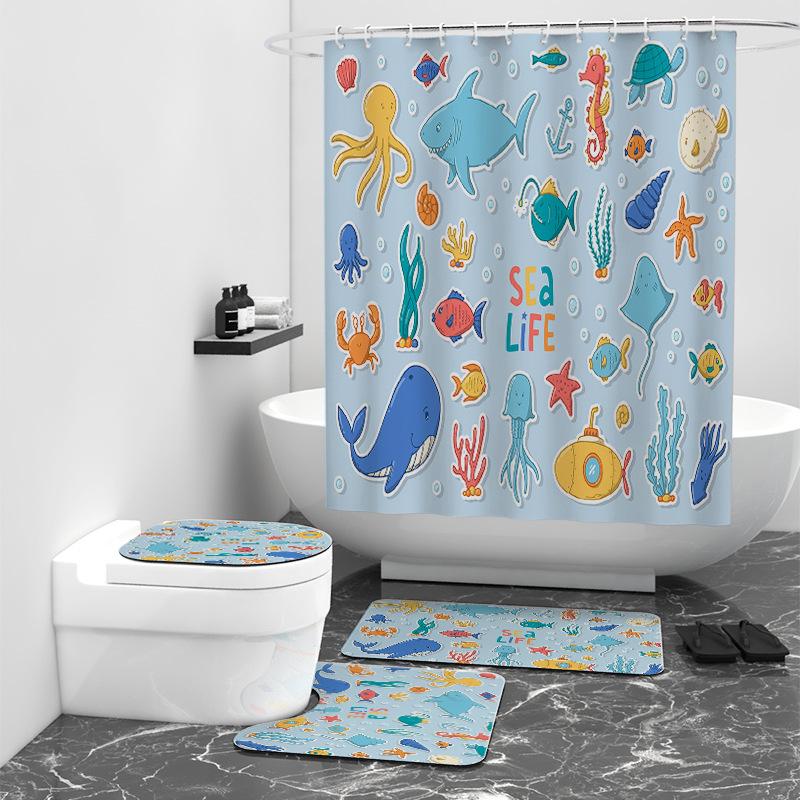 

Расписанная вручную цифровая печать на рыбе занавеска для душа занавеска для ванной водонепроницаемая тканевая занавеска для душа W90cm*L180cm