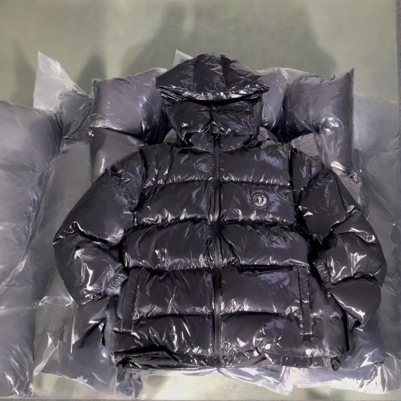 Herren Oversized Kapuzen-Baumwoll-Pufferjacke Mit Besticktem Streetwear Wintermantel