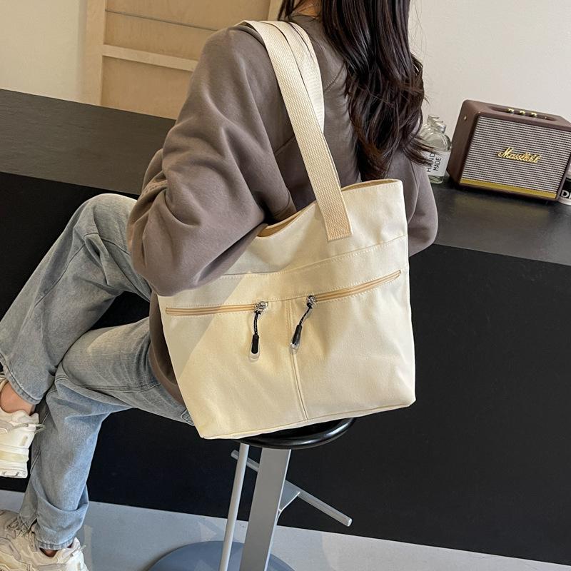 Korean Canvas Bag Women's Big Bag 2025 New Ins Trendy Japanese Shoulder Bag Large Capacity Versatile Casual Tote Bag