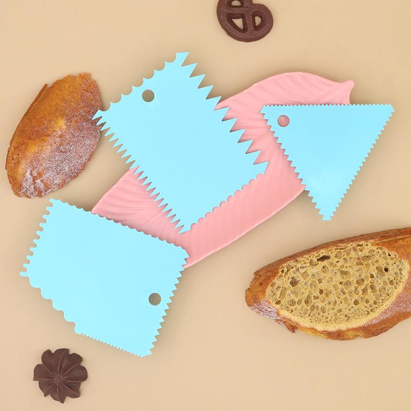 3-Piece Plastic Cake Scraper & Slice Knife Set for DIY Baking