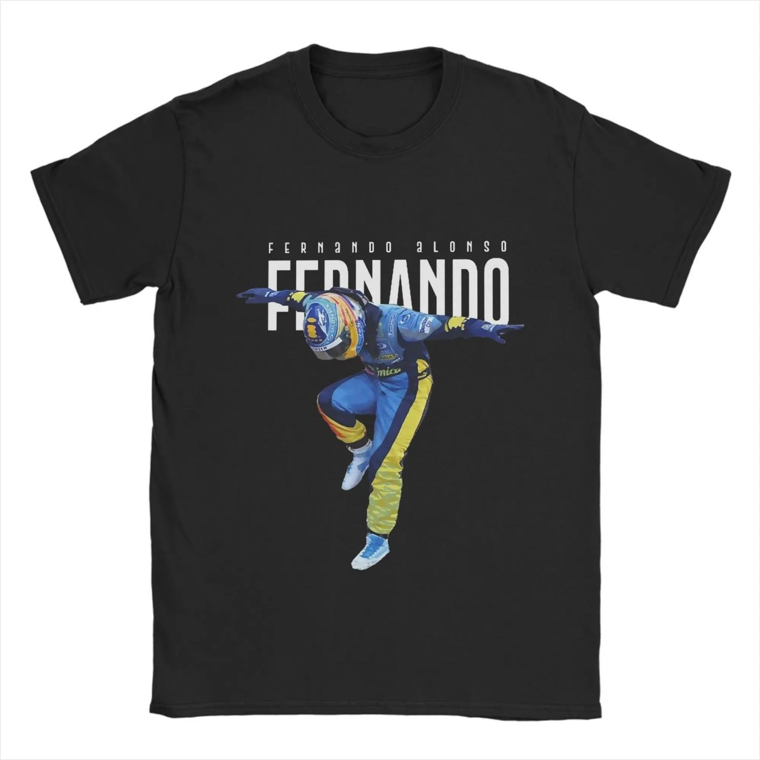 

Fernando Alonso Beach Dance Cotton for Men s Trending Custom Logo Short Sleeve Vintage Adult Children Parent Child Tshirt S чёрный