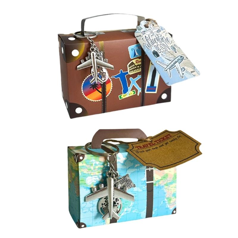 

Набор из 10 мини-чемоданов в форме подарочных коробок для конфет, чехлов для хранения на день рождения и свадьбу, держателей для конфет