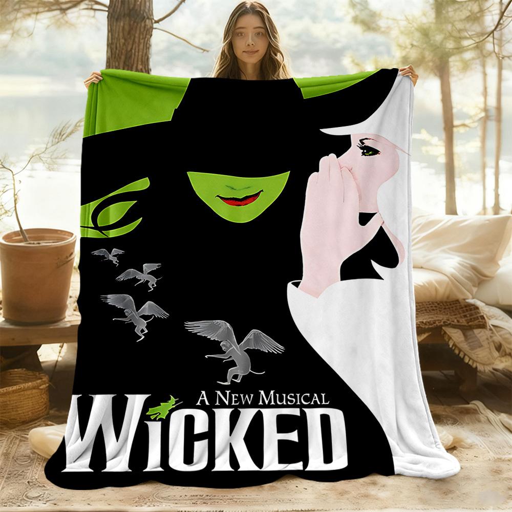 1pc Wicked Outdoor Blanket Lightweight Flannel, Soft & Warm, All-Season Use for Sofa, Outdoor, Camping, Living Room, Office114
