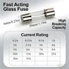 Car Fast-Blow Glass Tube Fuses 0.1A~35A Quick Blow Car Glass Tube Fuses Assorted Kit for Car Light Inflator