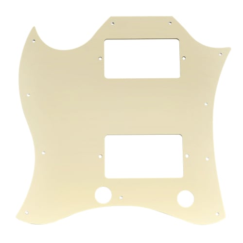 Musiclily Pro 11-Hole Full-Face Guitar Large Pickguard for EPI SG Standard Electric Guitars (Made in China) - 3-Piece Cream