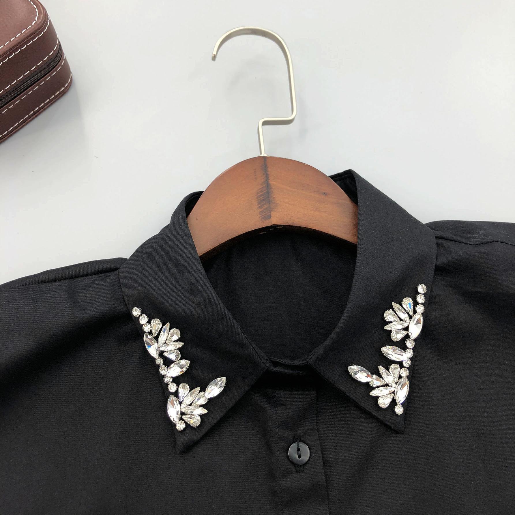 

Сшить Стразы Винтажная Композиция Рубашка Поддельный Воротник Бюст чёрный