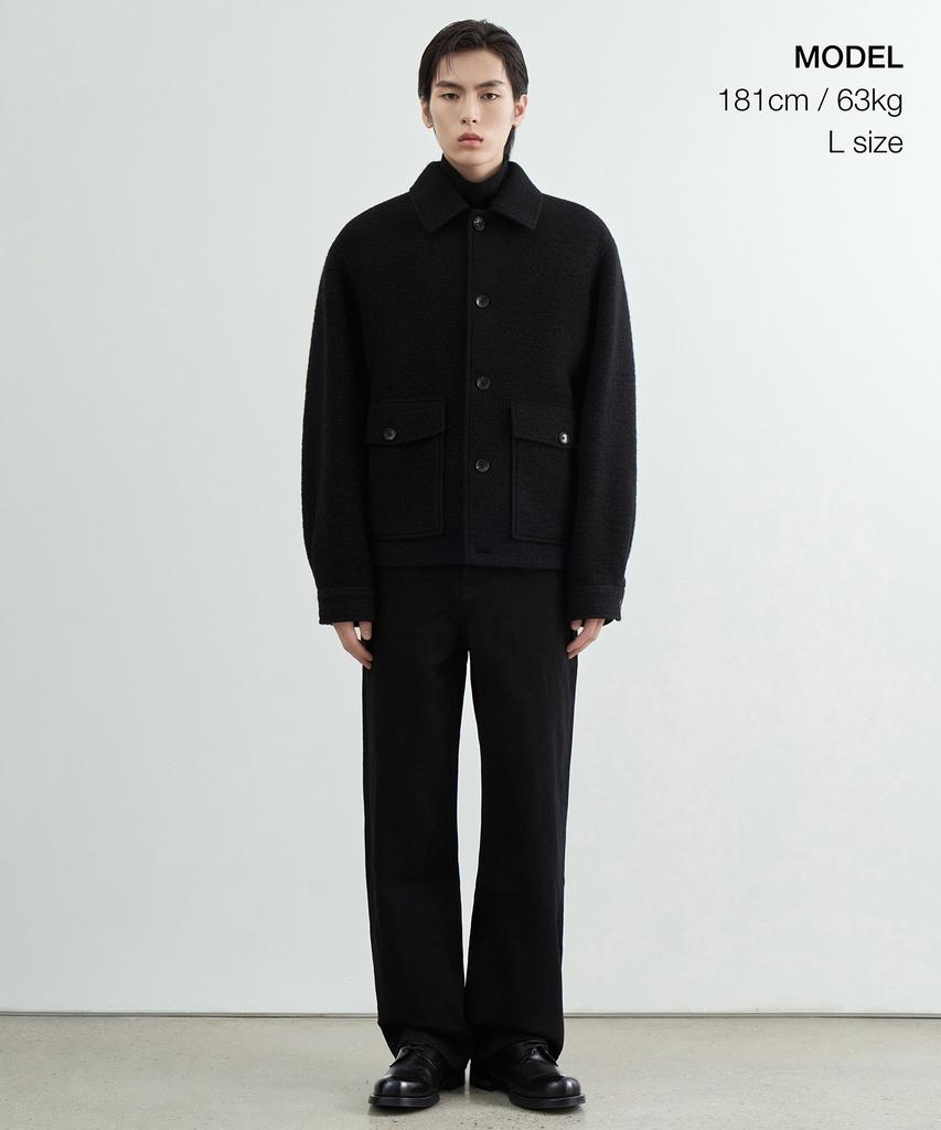 Musinsa Standard Wool Blend Jersey Oversized Out-Pocket Jacket [Black]