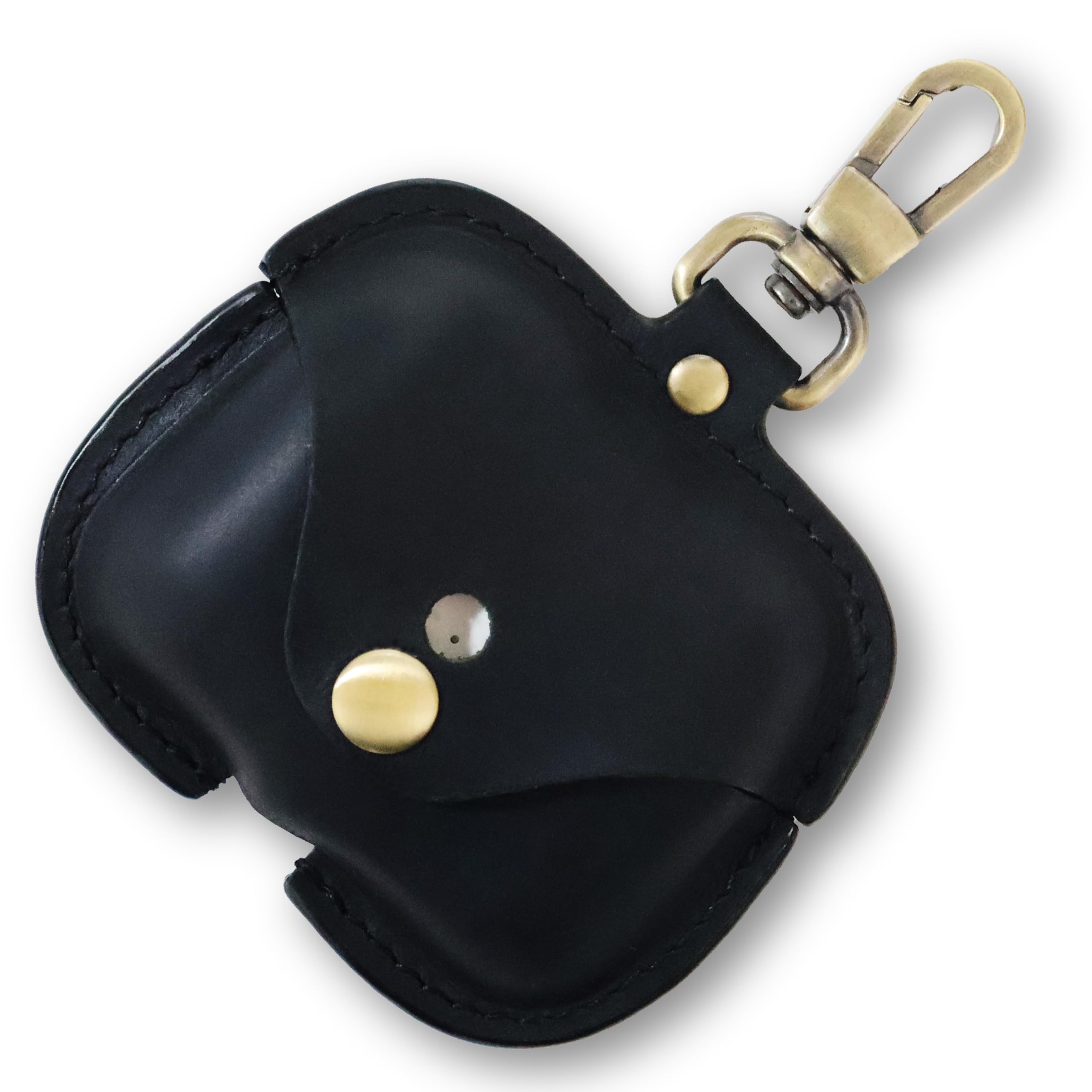 

Pop Frog AirPods Pro 2 Leather Genuine Leather Earphone Stylish Leather Case for AirPods with Wireless Charging Black Case, Case, Hooks, Compatible, чорний