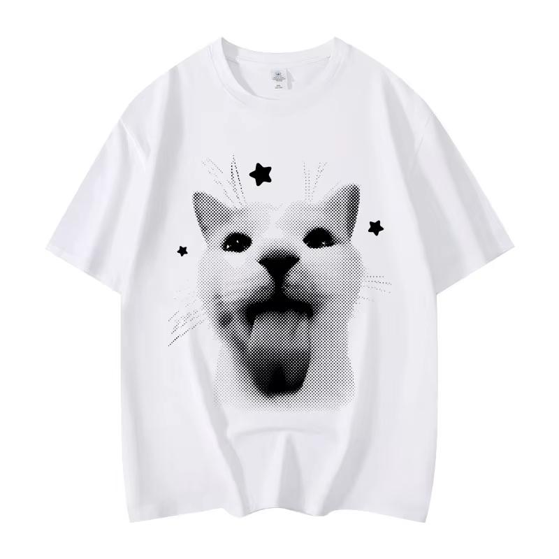 

Funny Cat Meme Graphic T Shirts Men Women Clothing Harajuku Y2k Oversized T-shirts Fashion Trend Vintage Short Sleeve T-shirt S