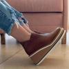 Fashion Shoes for Women 2024 Fashion Boots Zip Women's Round Head High Heels Autumn Winter Cowboy Wedge Shoes Ladies