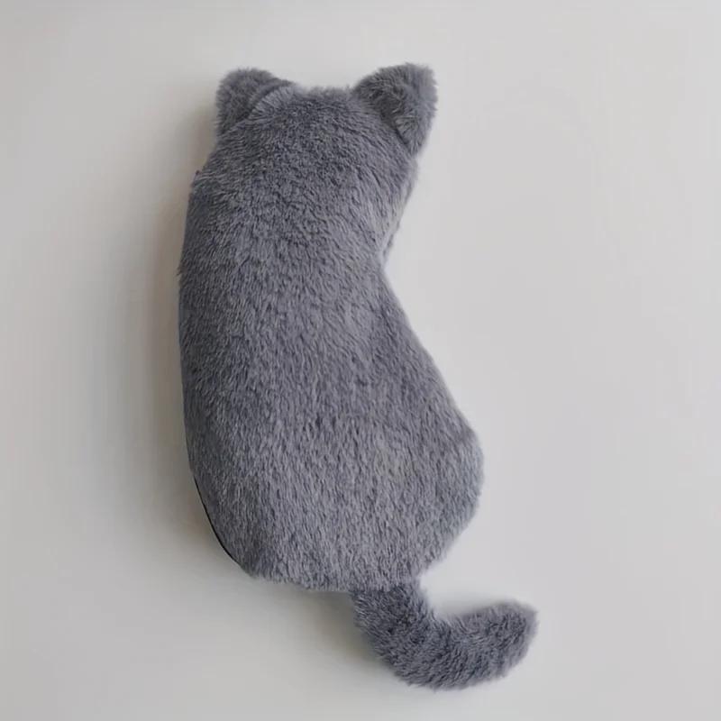 

1Pc Plush Kitten Pencil Case - Cute Kawaii Cat-Shaped Pencil Box with Plush Stuffed Animal Doll, Office Supply Organizer сірий