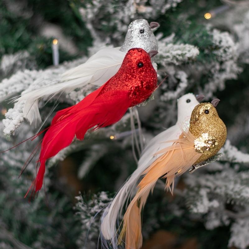 1Pcs Glitter Artificial Birds Artificial Foam Feather Mini Birds Models Diy Craft Home Garden Wedding Lawn Ornament Decoration