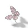 THE BLING KING Hiphop Butterfly Resizable Rings  For Men Women Band Ring Fashion Bling Bling CZ Paved  Jewelry Drop Shipping