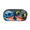 Stitched Design Pencil Case For Kids With Double Zipper And Polyester Material