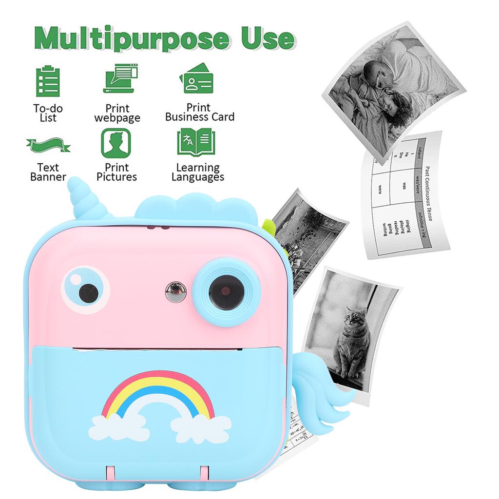 Kids Instant Print Camera 2.4inch HD Digital Video Children Camera with Printing Paper App Support for 3 14 Years Old