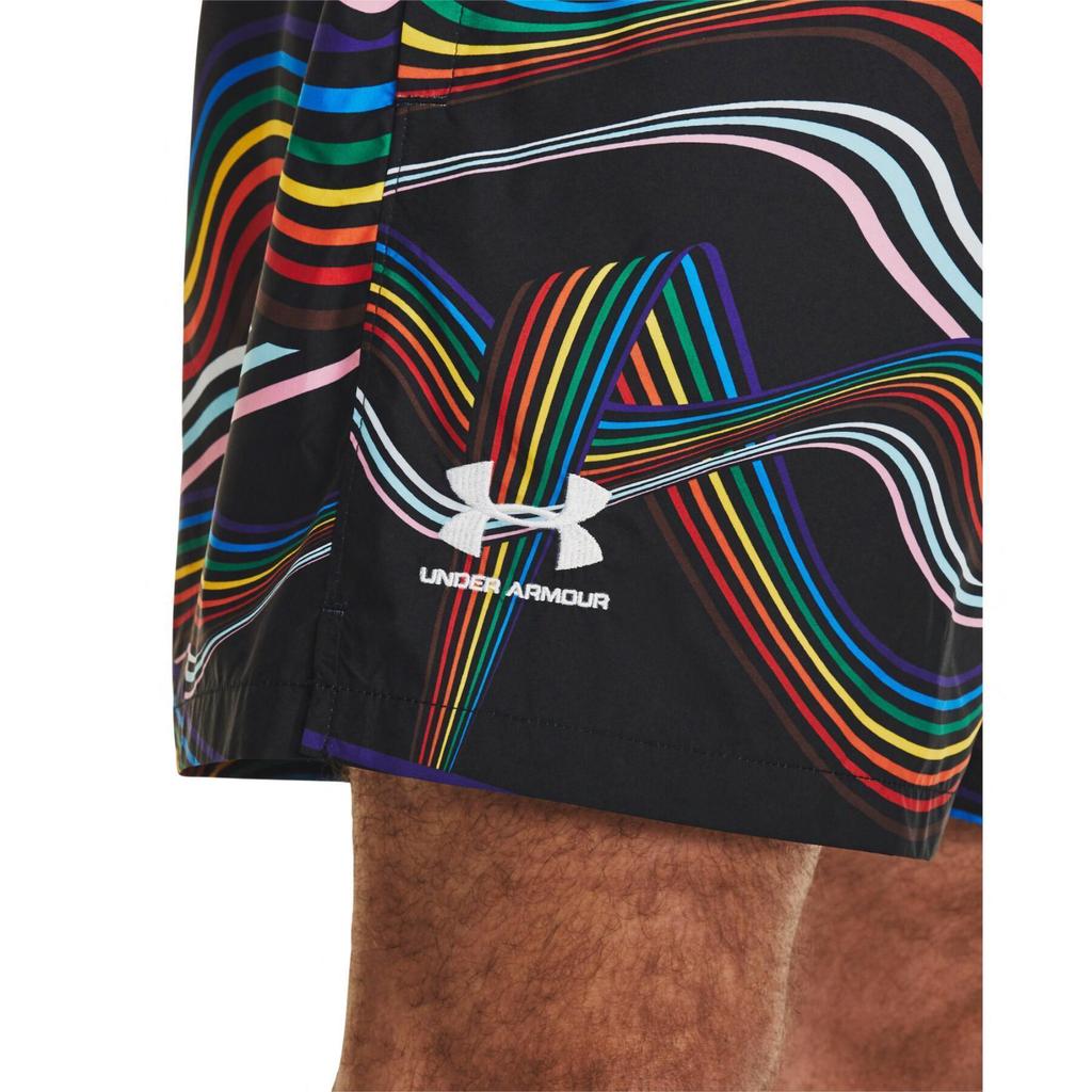 Under Armour Full Print Straight Leg Casual Shorts Men Shorts Black 1379008-001