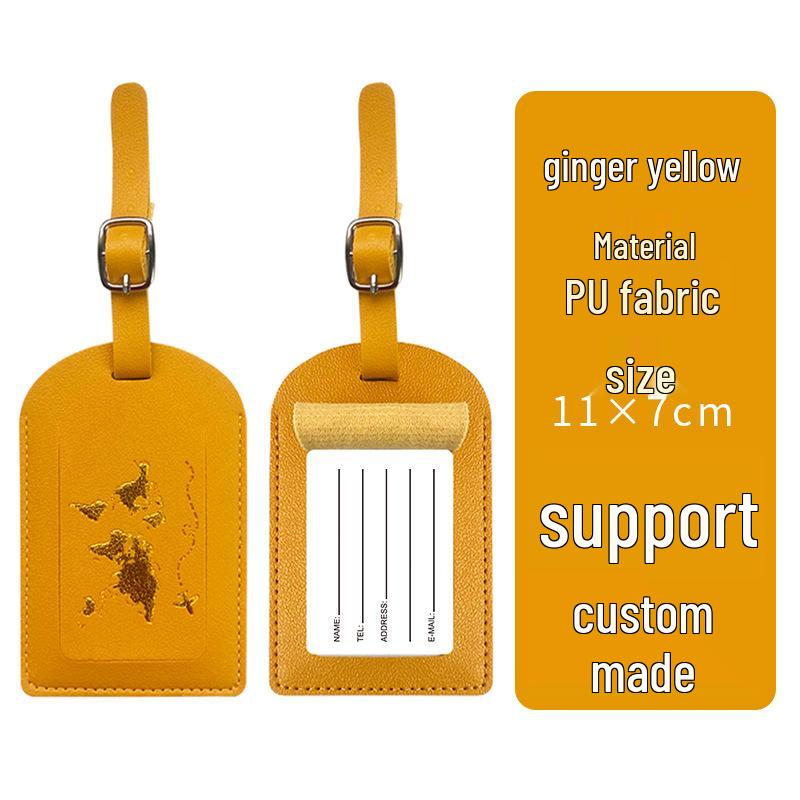 Thickened PU Leather Map-Stamped Luggage Tag & Passport Holder Set