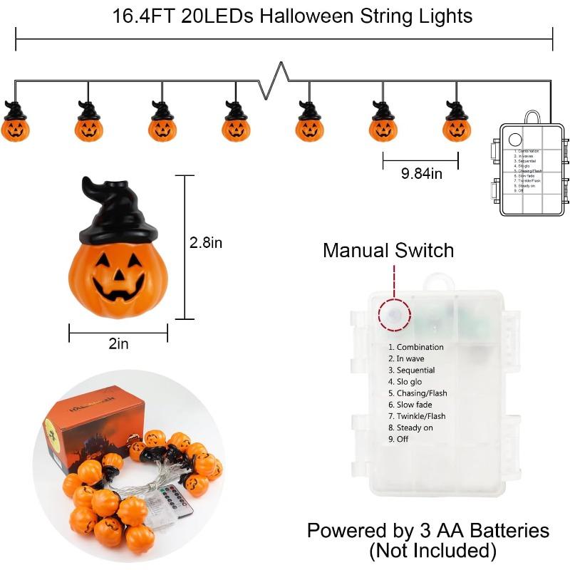Solar LED Hallowen String Light Terror Skull And Pumpkin Colorful Wind Chime Lamp Outdoor Waterproof Solar Light For Hallowen