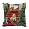 Christmas Gift Decoration Cute Cat Dog Print Cushion  Home Living Room Sofa  Square Throw Pillow ,(1)