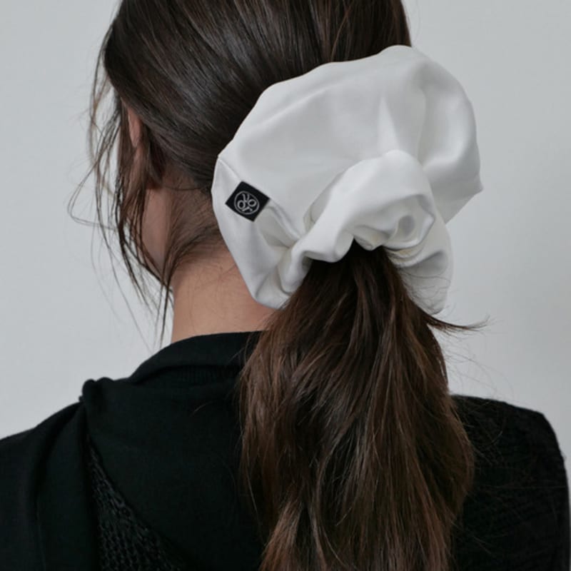 for Basic Satin Scrunchie_Large_White