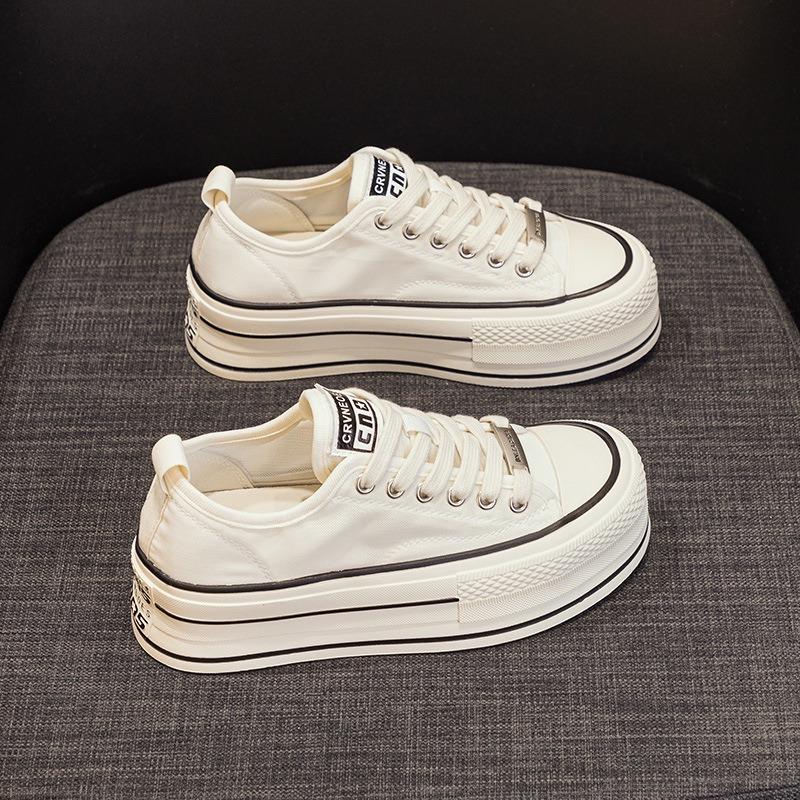 

Spring and summer new mesh breathable muffin thick sole heightening little white shoes women s college style casual sports board shoes tide 35 бежевый