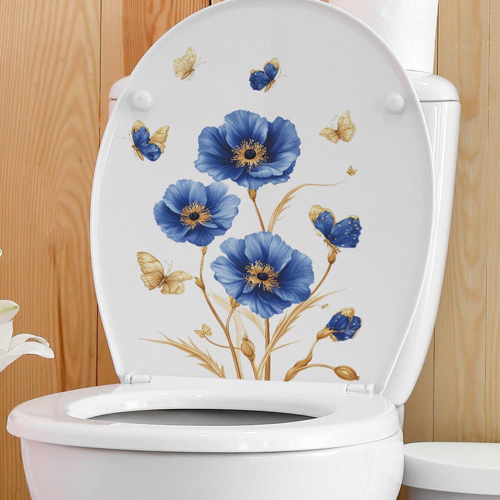 Poppy Flower Bathroom Toilet Toilet Home Beautification Stickers