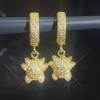 Hip-hop Tingjie Jewelry: Trendy Personality European & American Geng Gui Cross Earrings