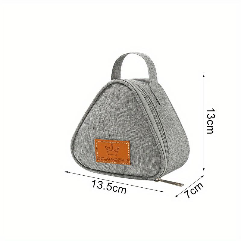 

1Pc Aluminum Foil Insulated Lunch Bag Triangular Design Portable Rice Ball Bag for School Outdoor Ziplock Bag