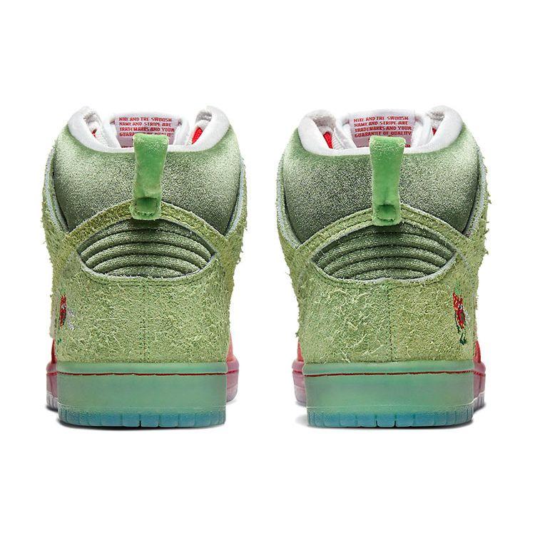Nike Dunk High SB Strawberry Cough Unisex Sneakers Red University-Red Spinach-Green CW7093-600