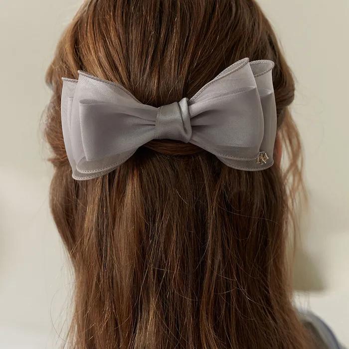 Chiffon Double Ribbon Hair Pin HB2252