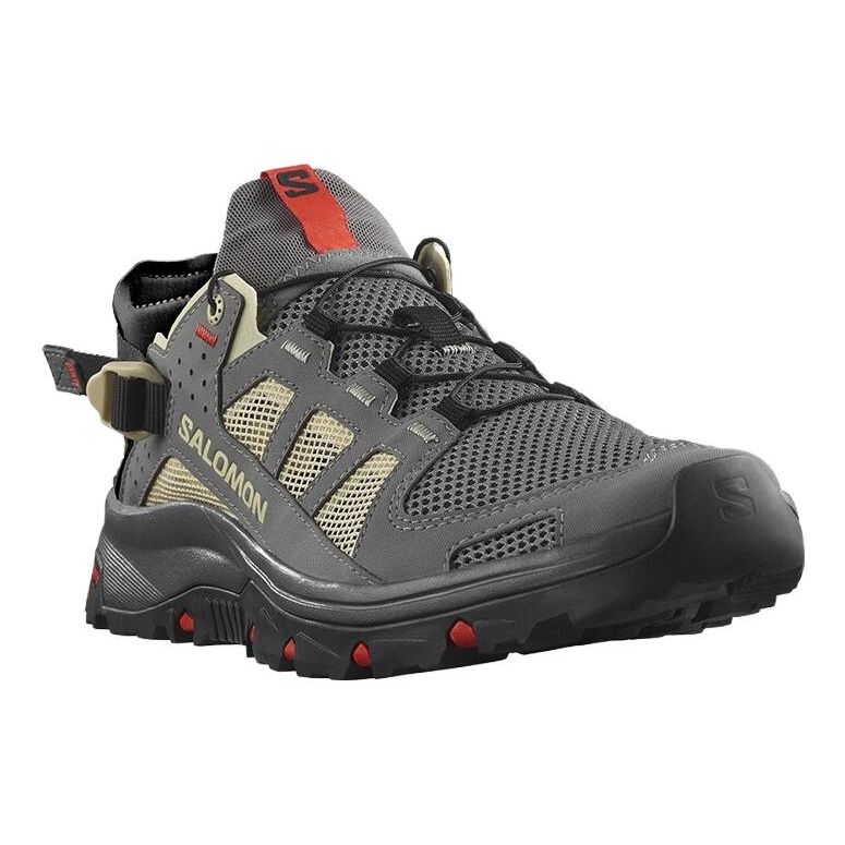 SALOMON Techamphibian 5 Round Toe Comfortable Non-Slip Breathable Outdoor Functional Shoes Men Shoes Gray Yellow 471149