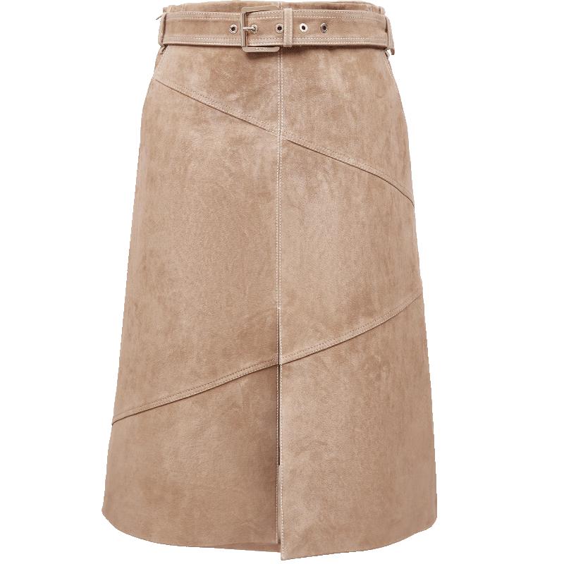 ONLY Women's Vintage Slit Faux Leather Midi Skirt