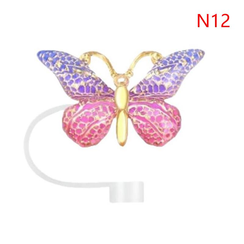 Silicone Butterfly Straw Cap Spill Stopper Heat-Resistant Dust-Proof Water Cup Accessory Straw Plug Cover