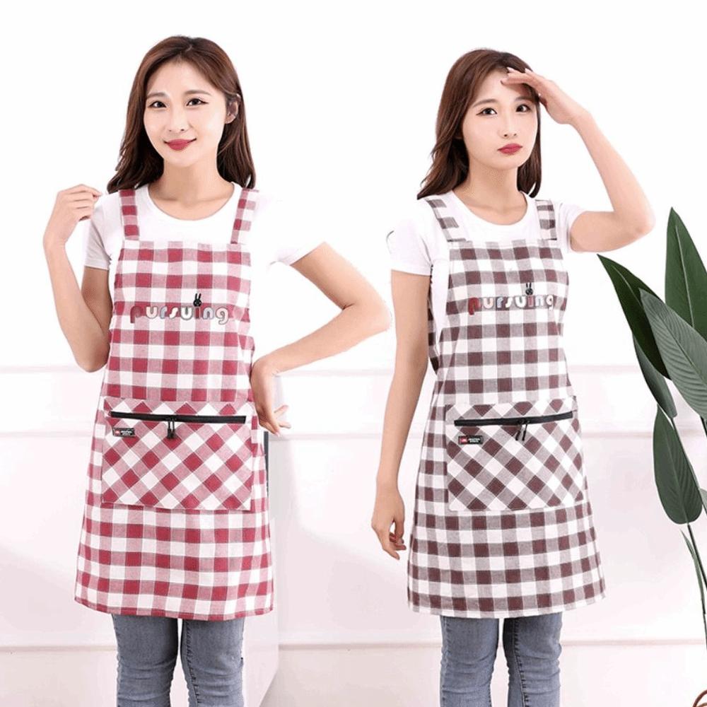 Multipurpose Stain-Resistant Kitchen Apron Breathable Cotton Cooking Apron Sleeveless Wipeable Hands Coffee Uniform Home Kitchen
