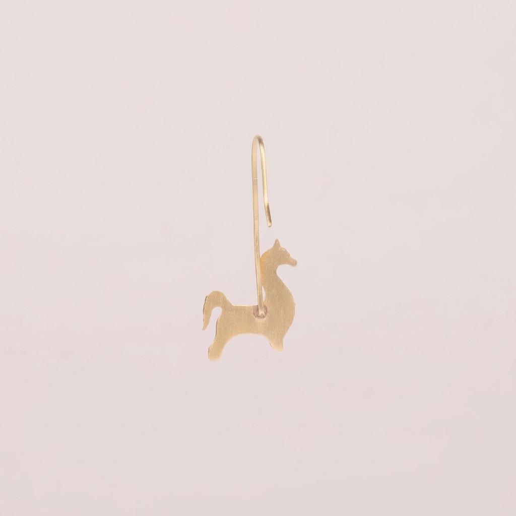 Alma Horse Handmade Brass Earrings