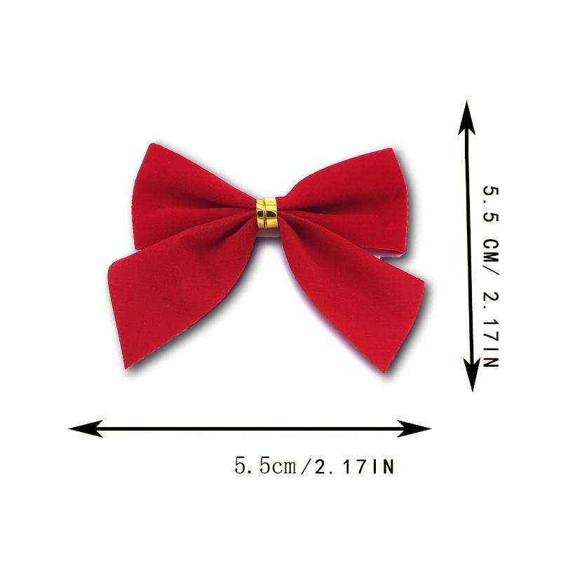 12pcs Mini Bow Christmas Tree Accessories - Perfect for Handmade Wedding Bouquets, Gift Packaging, Cake Decor, and More