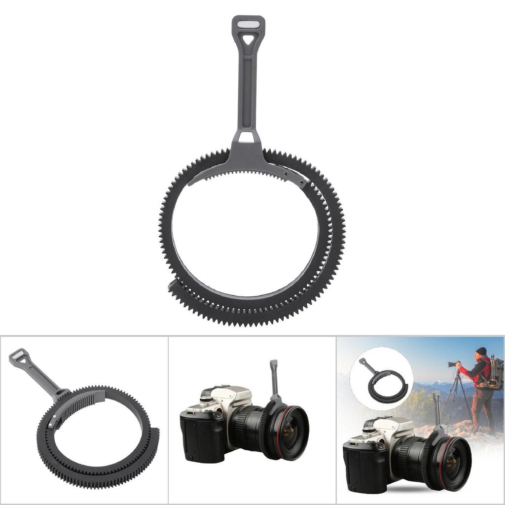 Plastový Odolný Nastavitelný Zoom Follow Focus Zaostřovací Rukojeť Páka s Ozubeným Kroužkem pro DSLR FotoaparátŠedý
