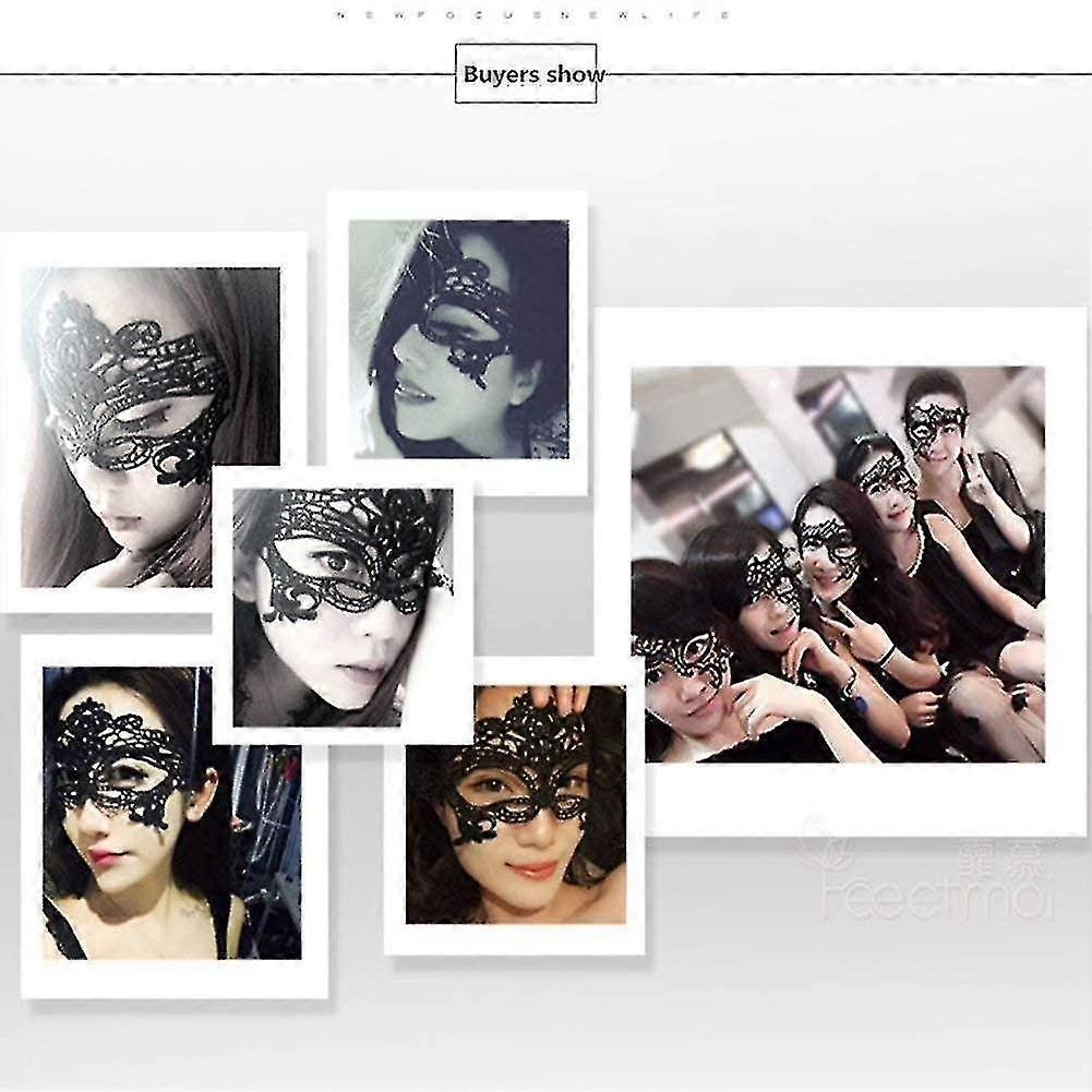 Lace Face Mask Masquerade Party Prom Stage Halloween Carnival Mask Ballblack