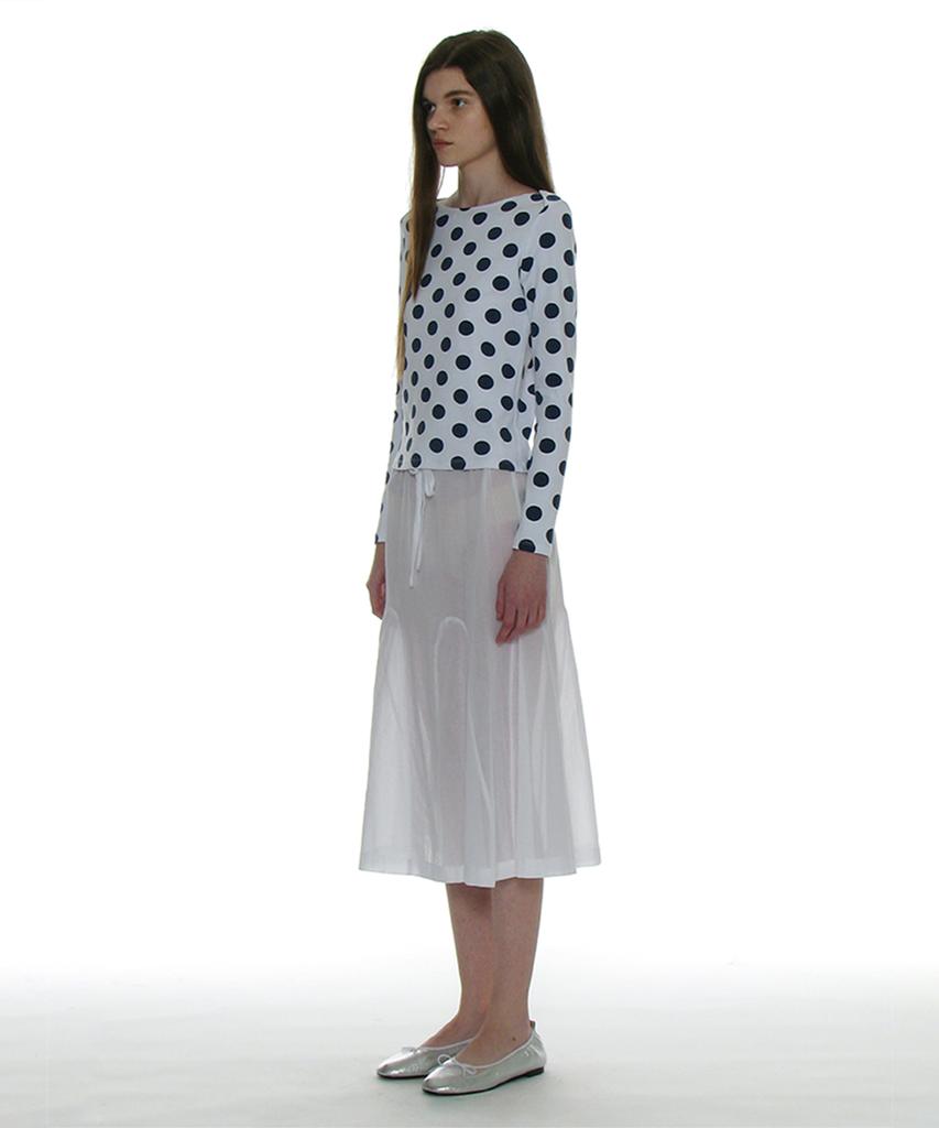 Partimento Woman Sheer Gored Midi Skirt_White