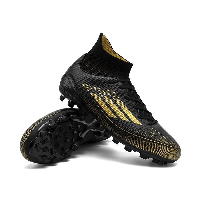 Unisex Adult Kids Football Cleats Artificial Turf AG TF Studs Synthetic Leather Upper Lace-Up High Top