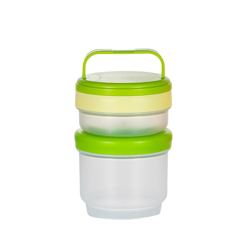 Double Layer Leak Salad Cup Oatmeal Container With Spoon & Sauce Box Portable Overnight Oats Jar