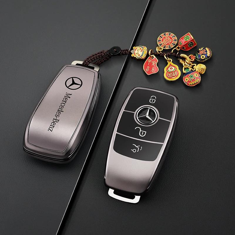 RPO5   TPU Car Key Case Cover Shell Fob For Mercedes Benz A B C E Class GLS GLA GLK GLC CLS CLA AMG W204 W205 W212 W463 W176 Keychain
