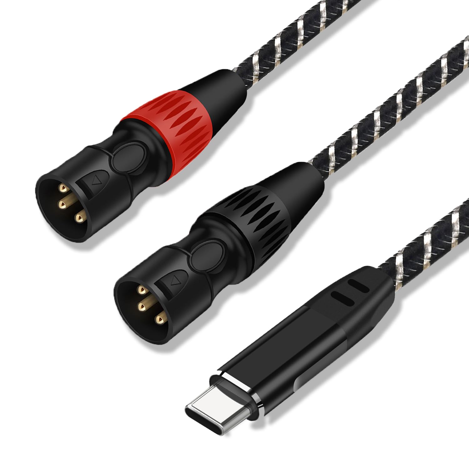 

USB C to 2 XLR Audio Cable, Type C to XLR Male Output Stereo Converter Cable, 1.5M, for Smartphones, Tablets, Notebook Link AV Amplifiers, Tone Table