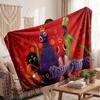 Rainbow Friends Personalized Flannel Blanket, Custom Printed Text Name, Warm Soft Blanket For Couch Bed
