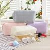 Kosmetiktaschen für Damen Weiche Reise-Kosmetiktasche Organizer-Etui Junge Dame Mädchen Make-up-Etui Notwendigkeiten Unifarbene Handtaschen