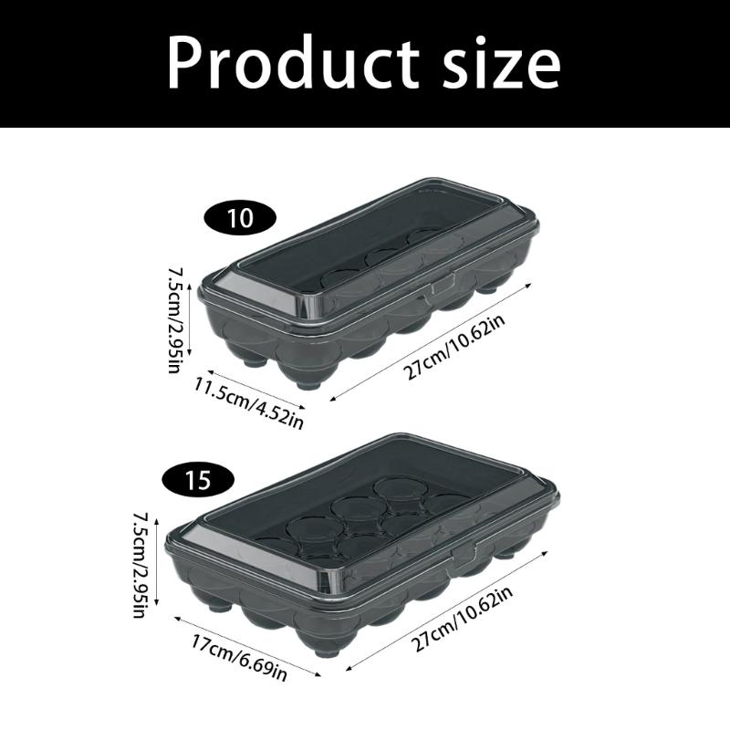 Space Saving Eggs Tray Organizer 10/15 Compartments Dishwasher Safe Refrigerator Storage Container Kitchen Tool