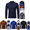 Men's Warm High Neck Solid Color Pullover Jumper Sweater For A Stylish Look